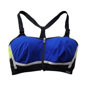 Victoria Secret VSX Zip Front Women's 32DD Sports Bra Racerback High Impact